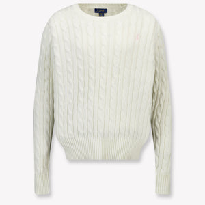 Ralph Lauren Kinder Mädchen Pullover rein Grauweiß