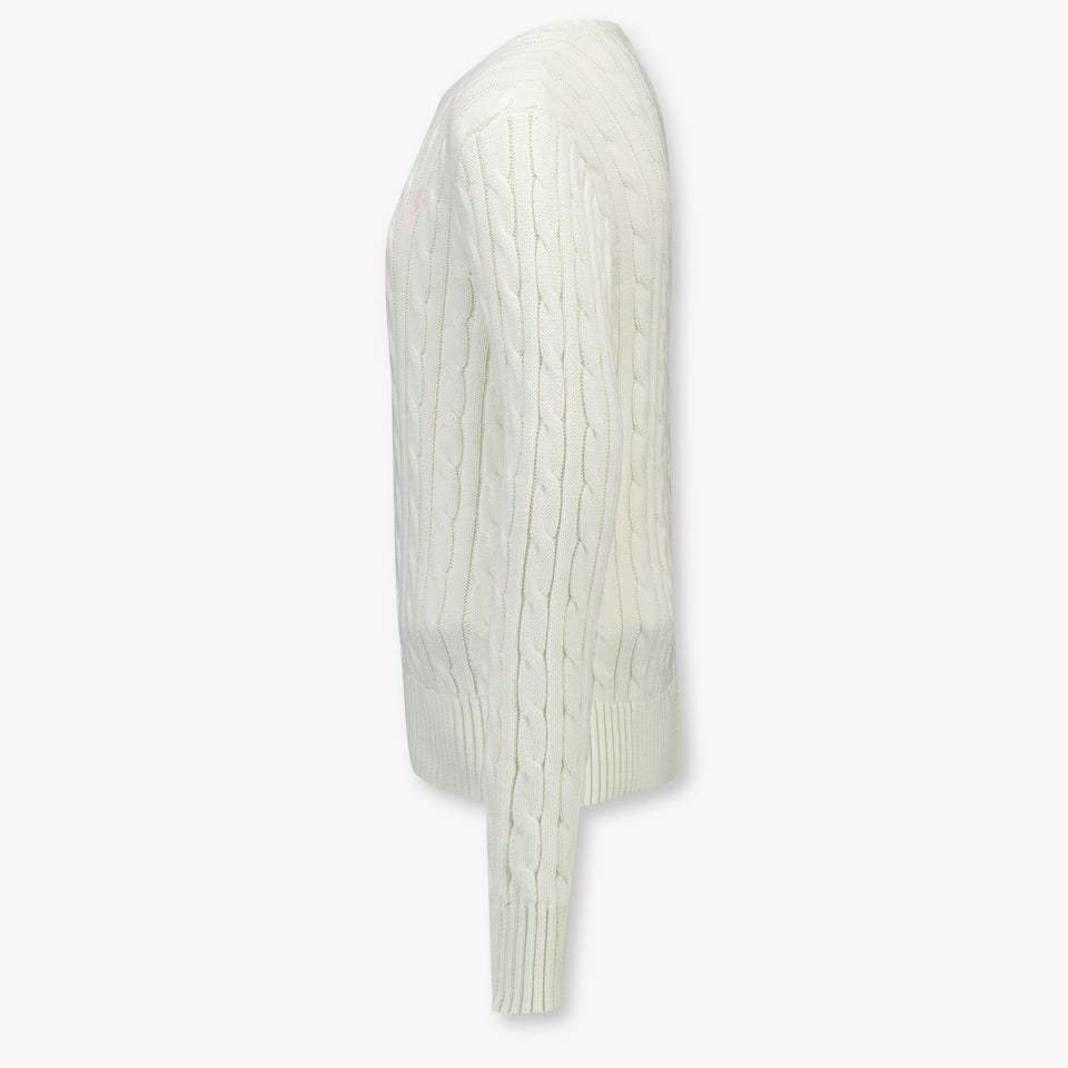 Ralph Lauren niños Chicas suéter en Blanco Roto