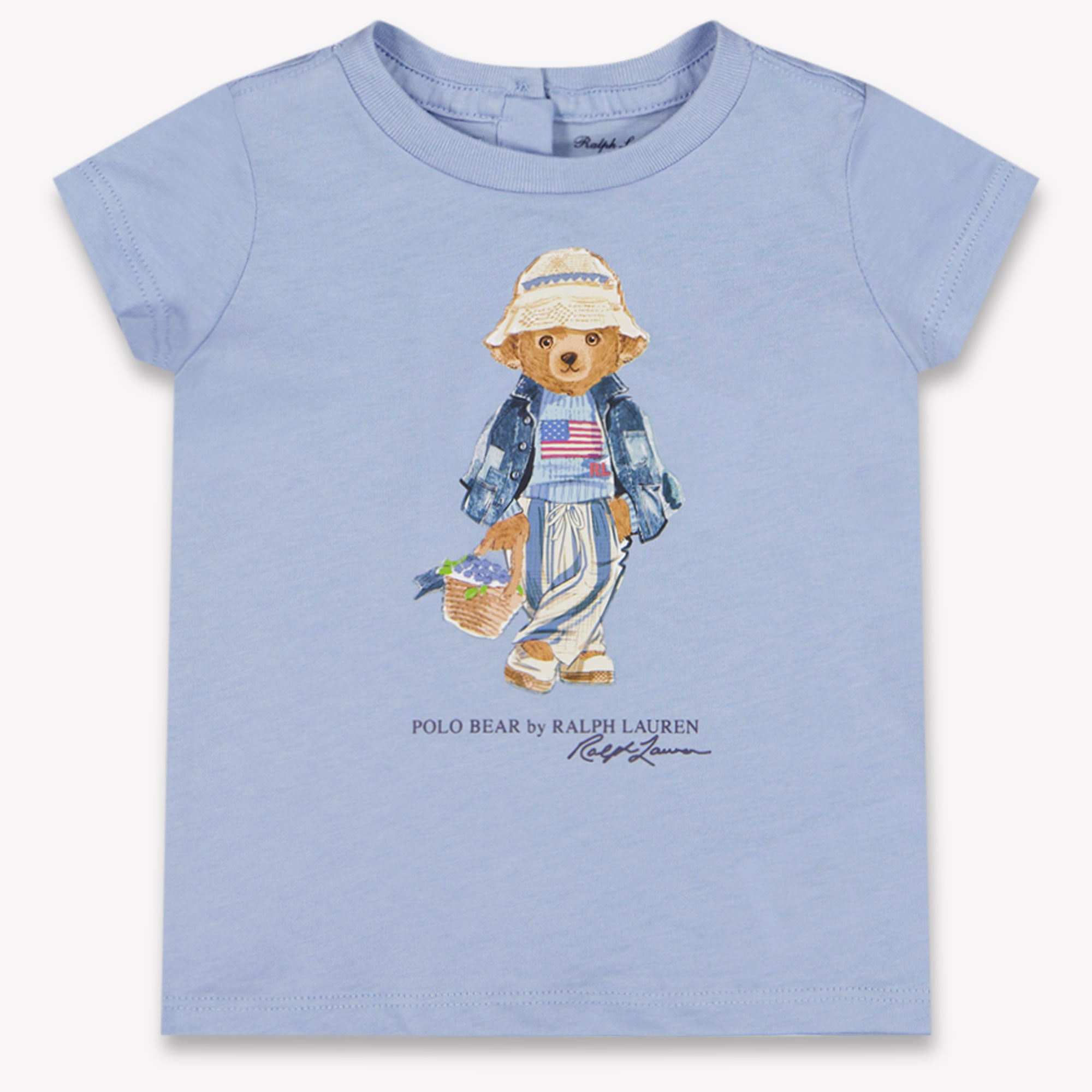 Ralph Lauren Bambino Ragazze Maglietta dentro Azzurro