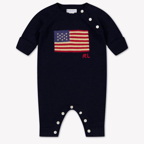 Ralph Lauren Baby Boys Playsuit In Navy