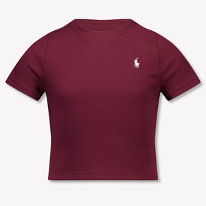 Ralph Lauren Bambini Ragazze Maglietta dentro Bordeaux