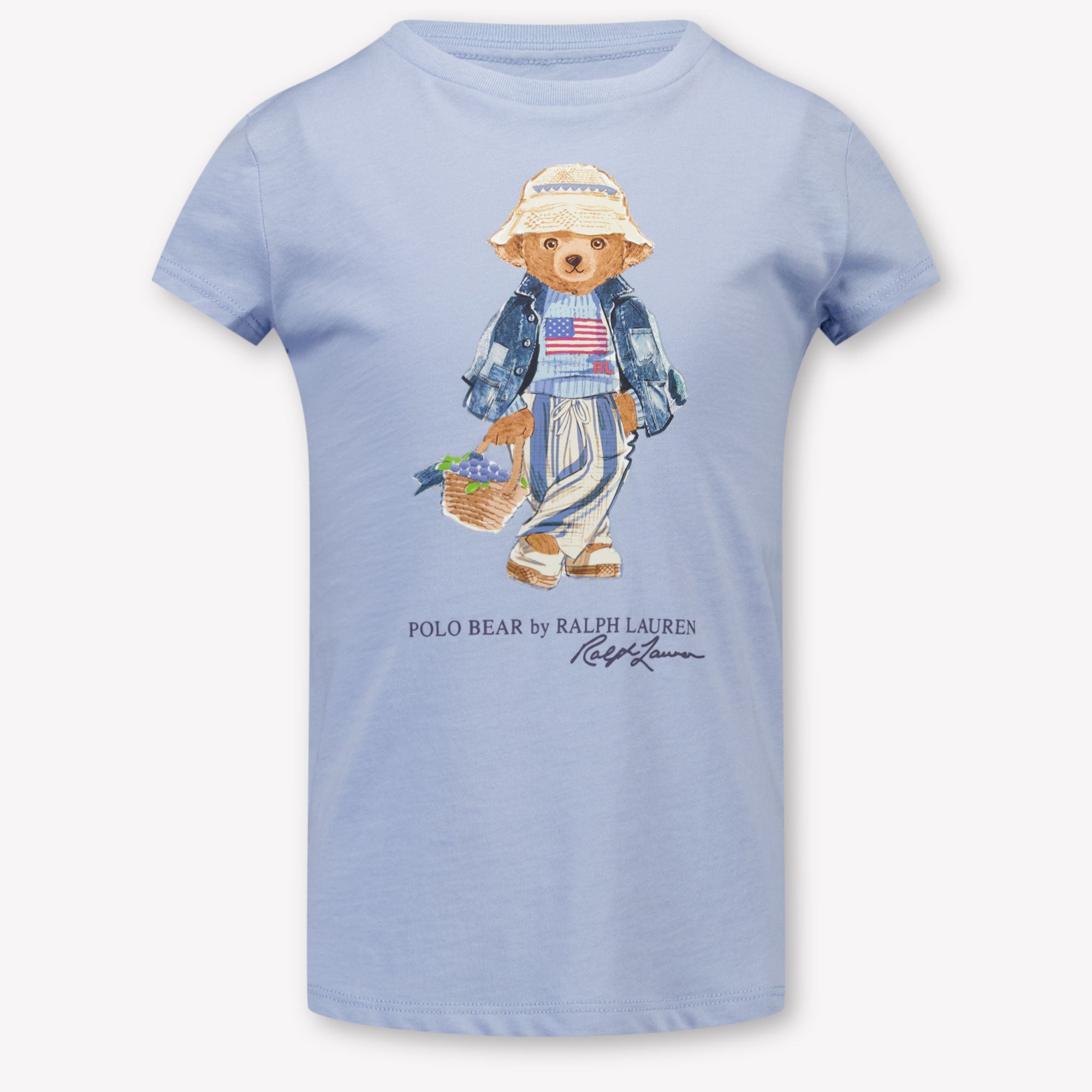 Ralph Lauren Kinder Meisjes T-Shirt In Licht Blauw
