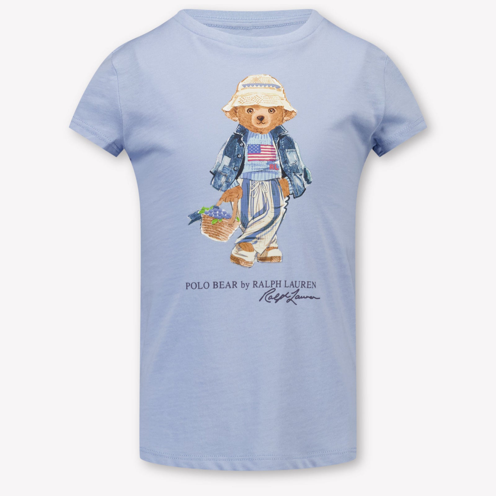 Ralph Lauren Kinder Meisjes T-Shirt In Licht Blauw