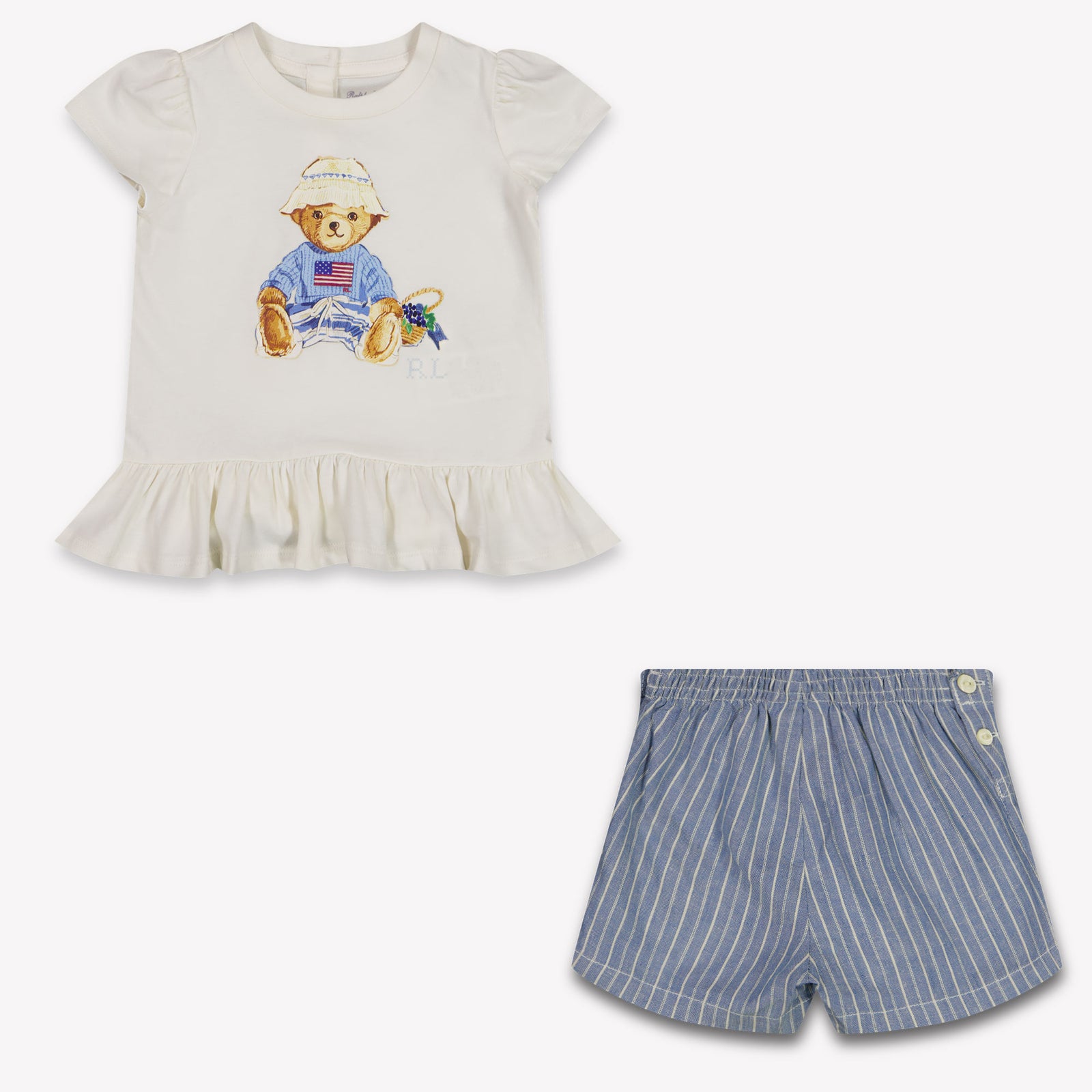 Ralph Lauren bebe Chicas Establecer en Blanco Roto