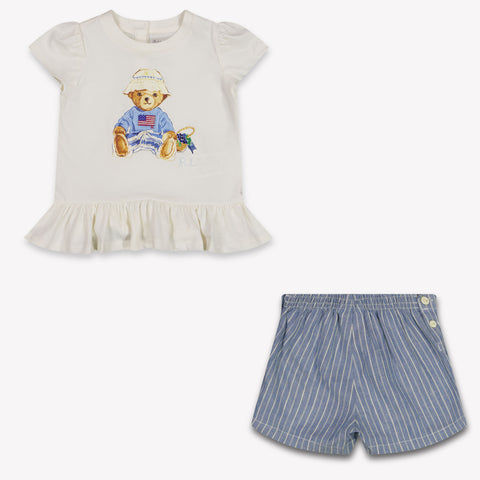 Ralph Lauren bebe Chicas Establecer en Blanco Roto