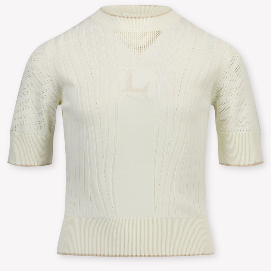 Lanvin Kids Girls T-Shirt in Ecru