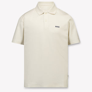 Boss Bambini Ragazzi Polo In Beige Chiaro