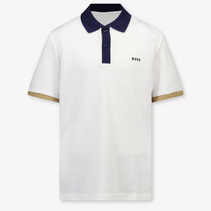 Boss Bambini Ragazzi Polo In Bianco