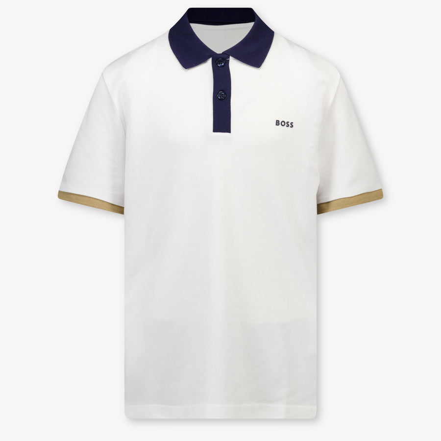 Boss Bambini Ragazzi Polo In Bianco