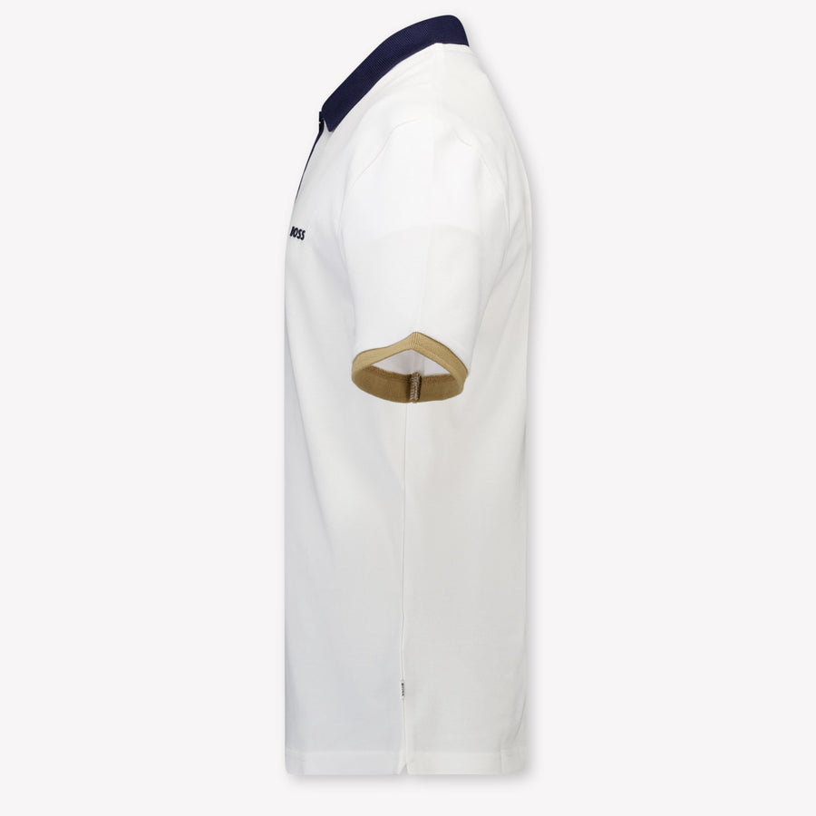 Boss Bambini Ragazzi Polo In Bianco