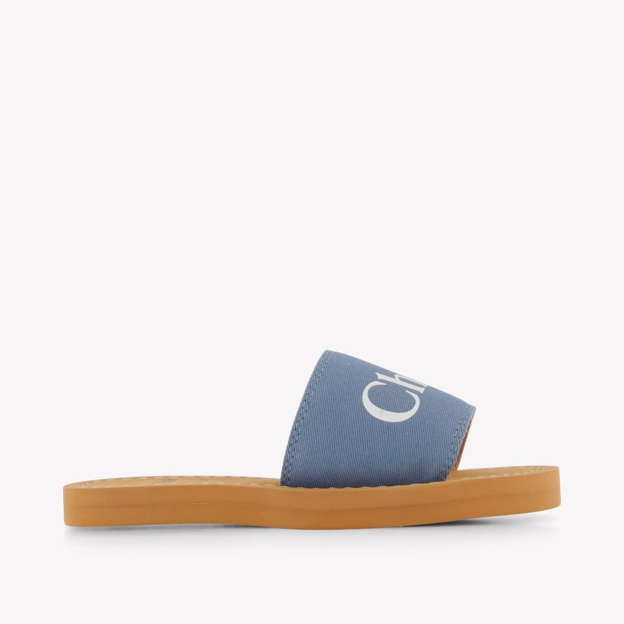 Chloe Girls Slides in Light Blue