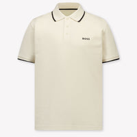 Boss Bambini Ragazzi Polo In Beige Chiaro