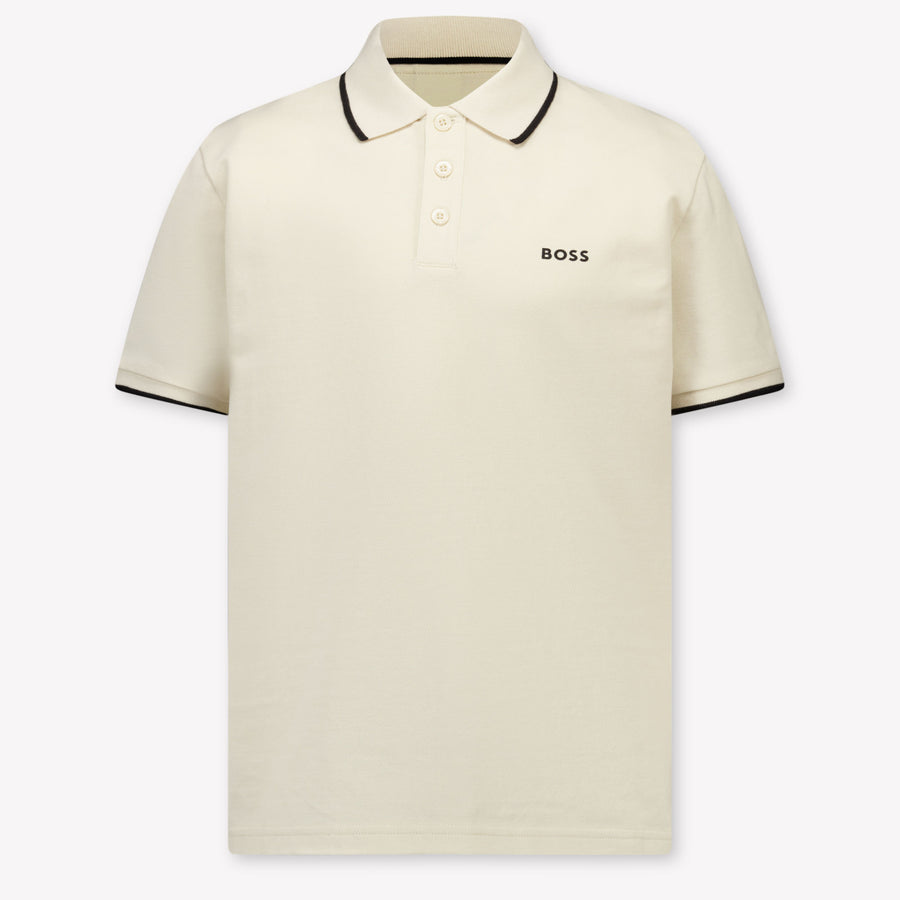 Boss Bambini Ragazzi Polo In Beige Chiaro