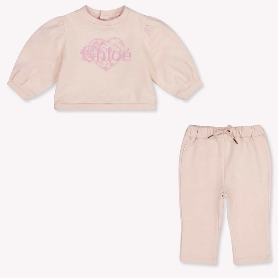 Chloe Bébé Filles Survêtement de jogging Rose Léger
