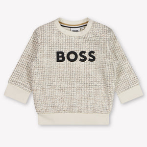 Boss Bébé Garçons Pull en blanc cassé