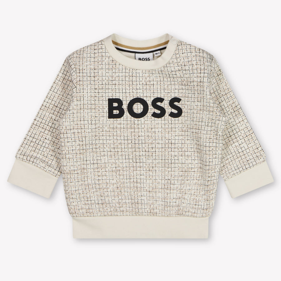 Boss Bébé Garçons Pull en blanc cassé
