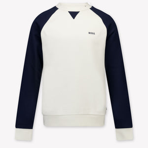 Boss Kids Boys Sweater In OffWhite