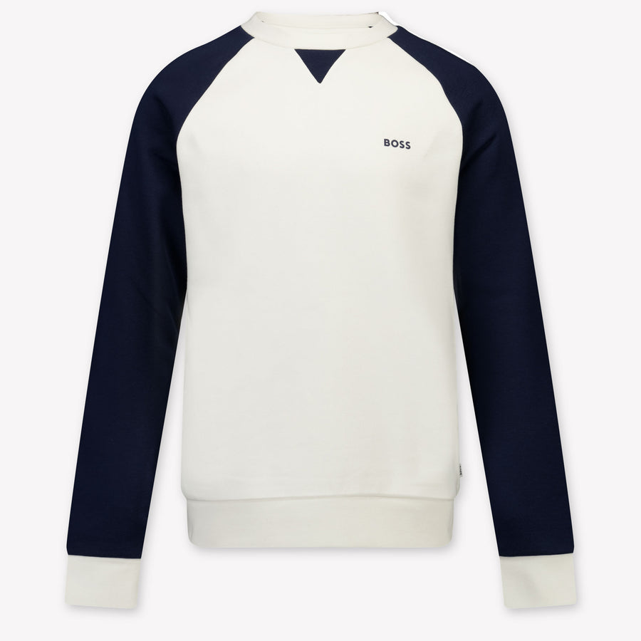 Boss Kids Boys Sweater In OffWhite