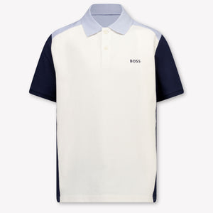 Boss Bambini Ragazzi Polo In Off White