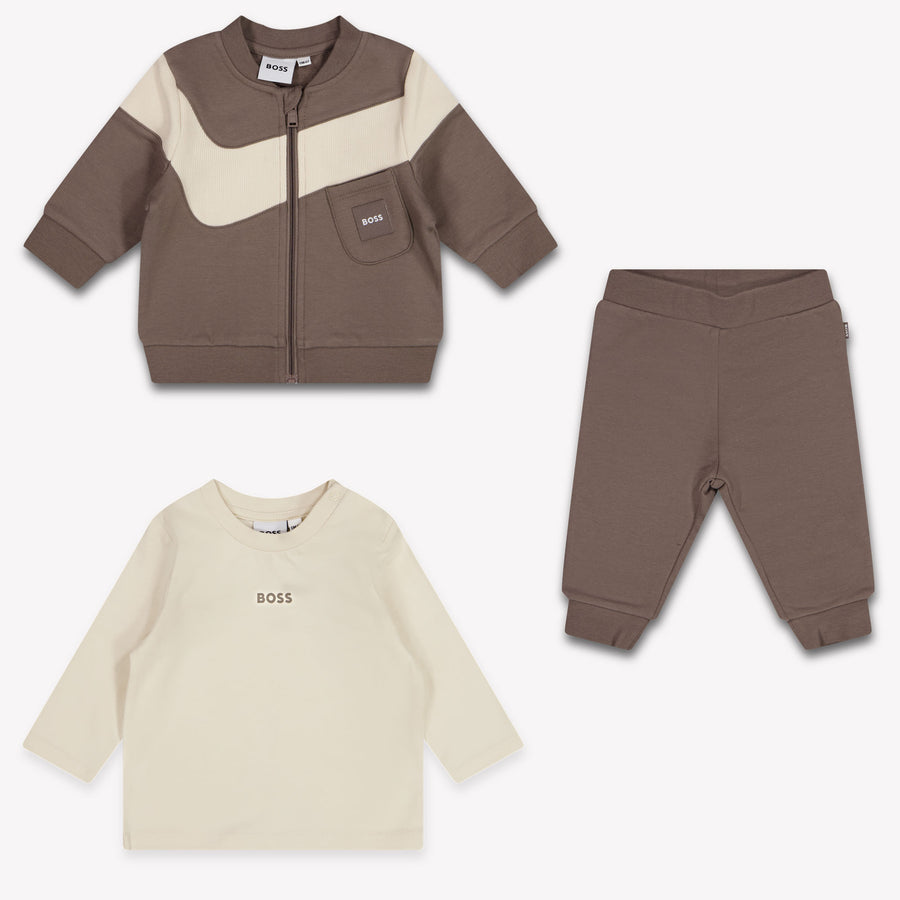 Boss Baby Boys Jogging suit In Taupe