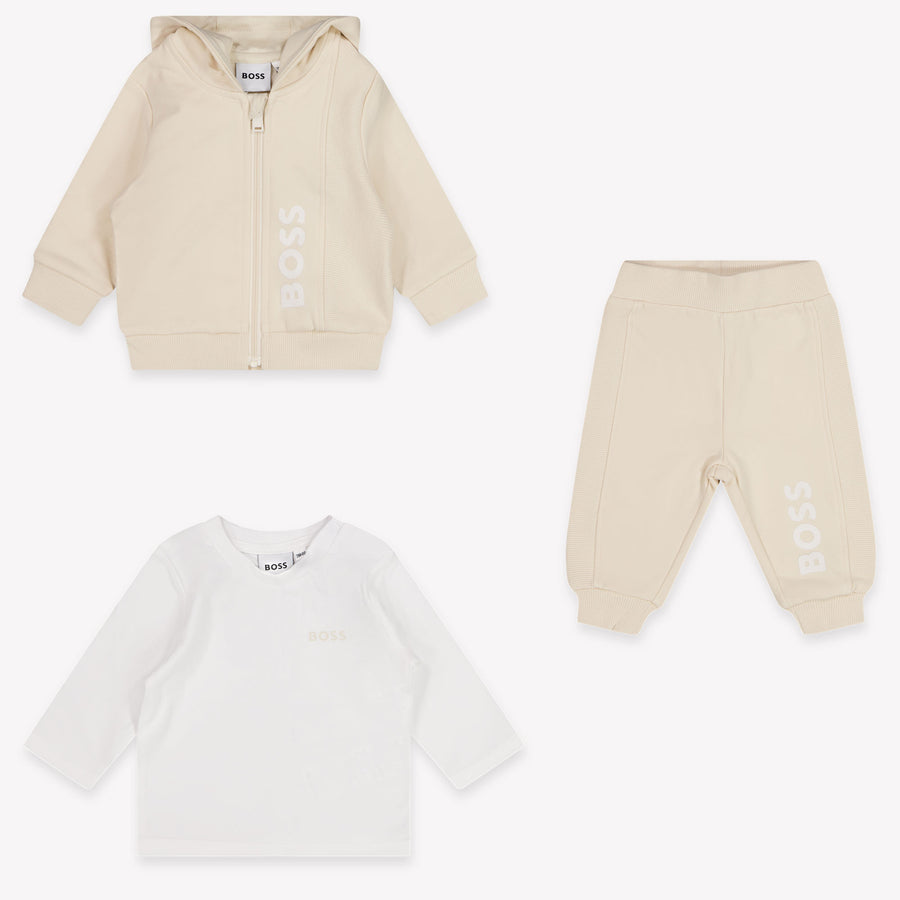 Boss bebe Chicos Traje de jogging En Beige claro