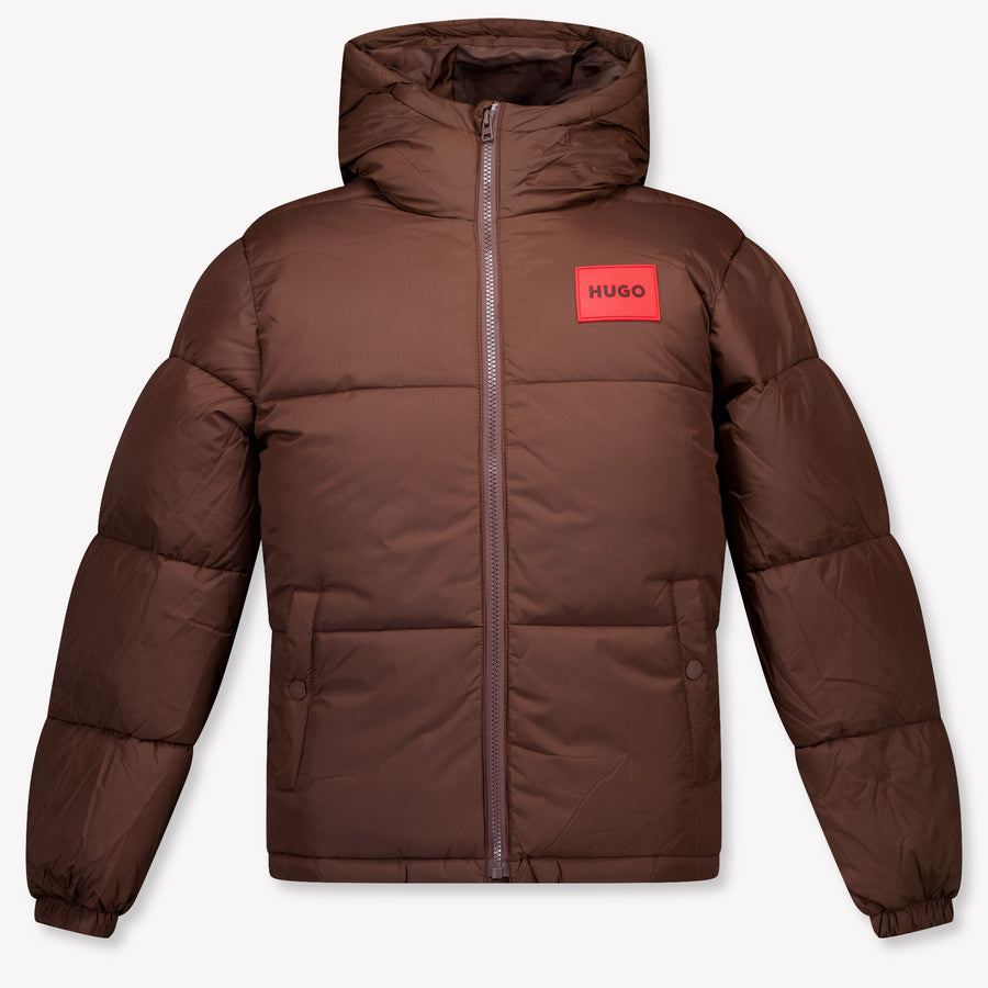 HUGO Boys Winter Jacket in Dark Brown