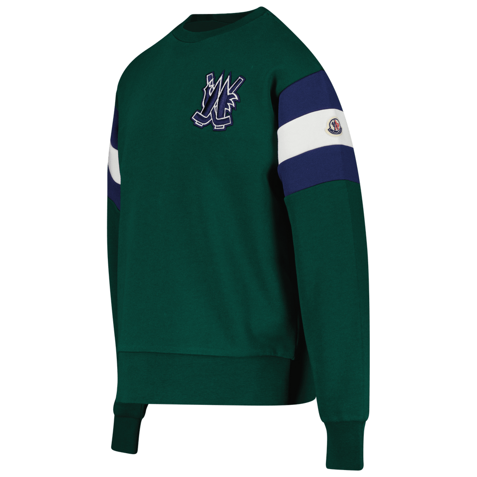 Moncler 8G00026 899PS kindertrui donker groen Superstellar