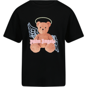 Camiseta de niñas para niños de Palm Angels Black