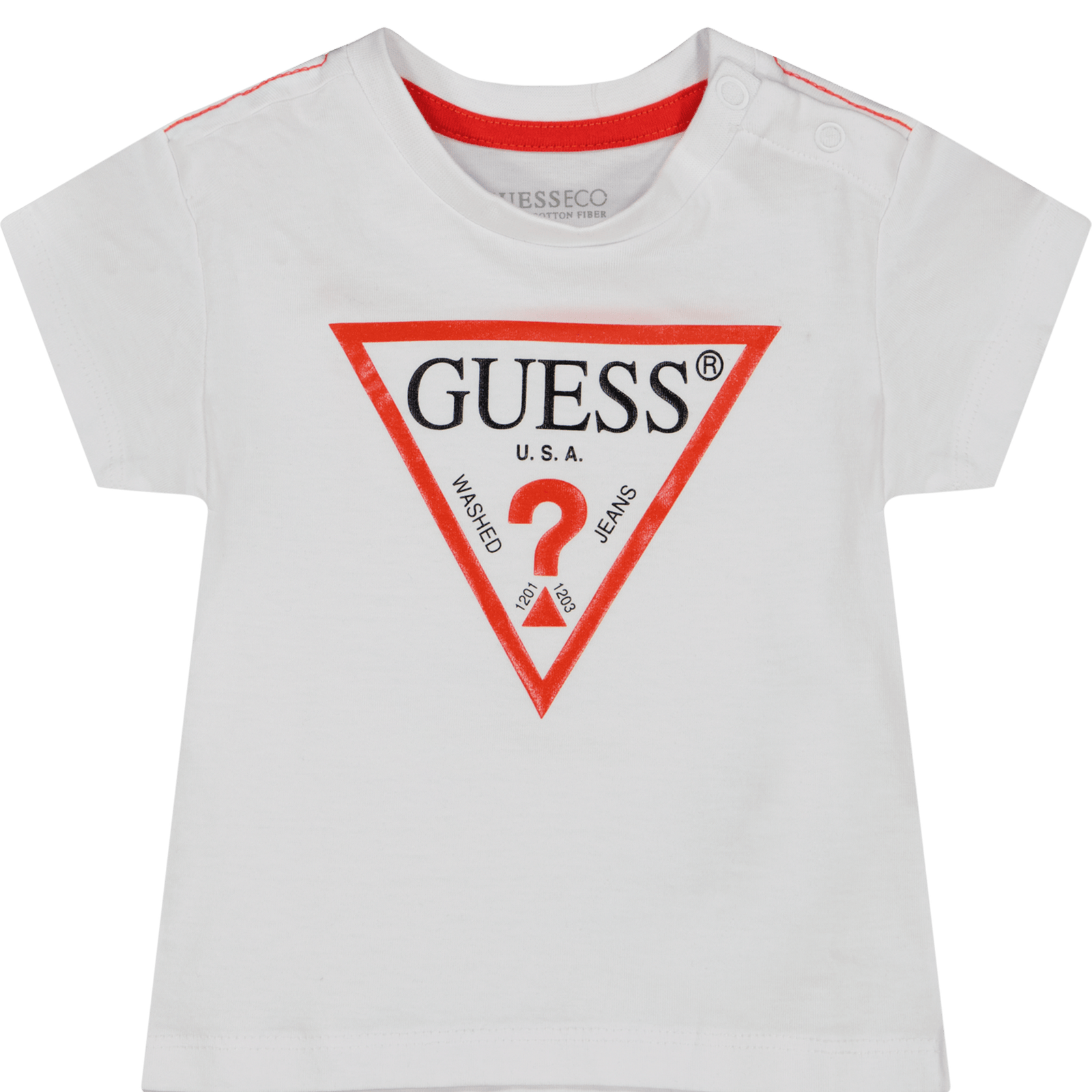 Guess Baby Jongens T-Shirt Wit 12 mnd