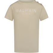 Camiseta de Balmain Kids Girls Beige