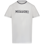 T-shirt de garotos infantis missoni branca