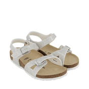 Birkenstock infantil sandálias para meninas prata