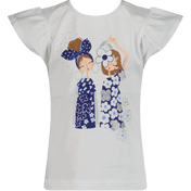 T-shirt de garotas para crianças prefeitivas branca
