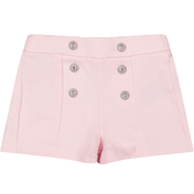 Balmain meninas shorts rosa claro
