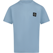 Stone Island Children's Boys Camiseta azul claro