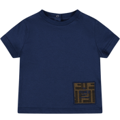 Fendi baby unisex tričko námořnictvo