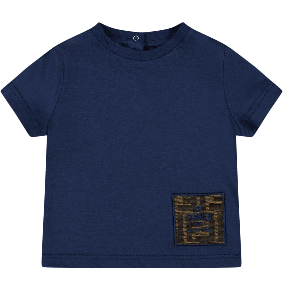Fendi Baby Unisex T-Shirt Navy 3 mnd