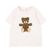 T-shirt di Fendi per bambine rosa chiaro