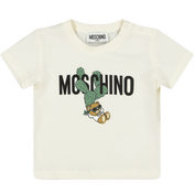 Camiseta unissex de bebê Moschino Off White