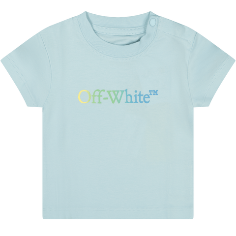 Off-White Baby Jongens T-Shirt Blauw 3/6