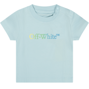 T-shirt blu di bambini bianchi bianchi