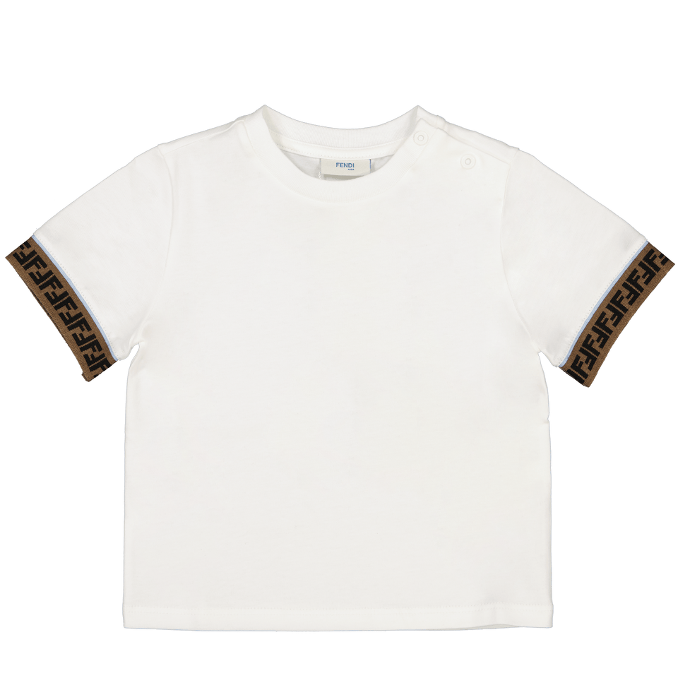 Fendi Bebé Chicos Camiseta en Blanco