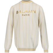 Balmain Kids Unisex Sweater Ecru