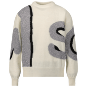 MSGM suéter de niñas para niños en blanco