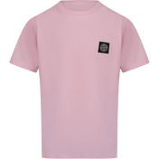 Stone Island Children's Boys Camiseta de color rosa claro