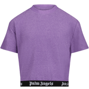 Camiseta de niñas para niños de Palm Angels lila