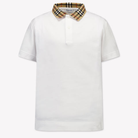Burberry Johanne Kinder Ragazzi Polo In Bianco