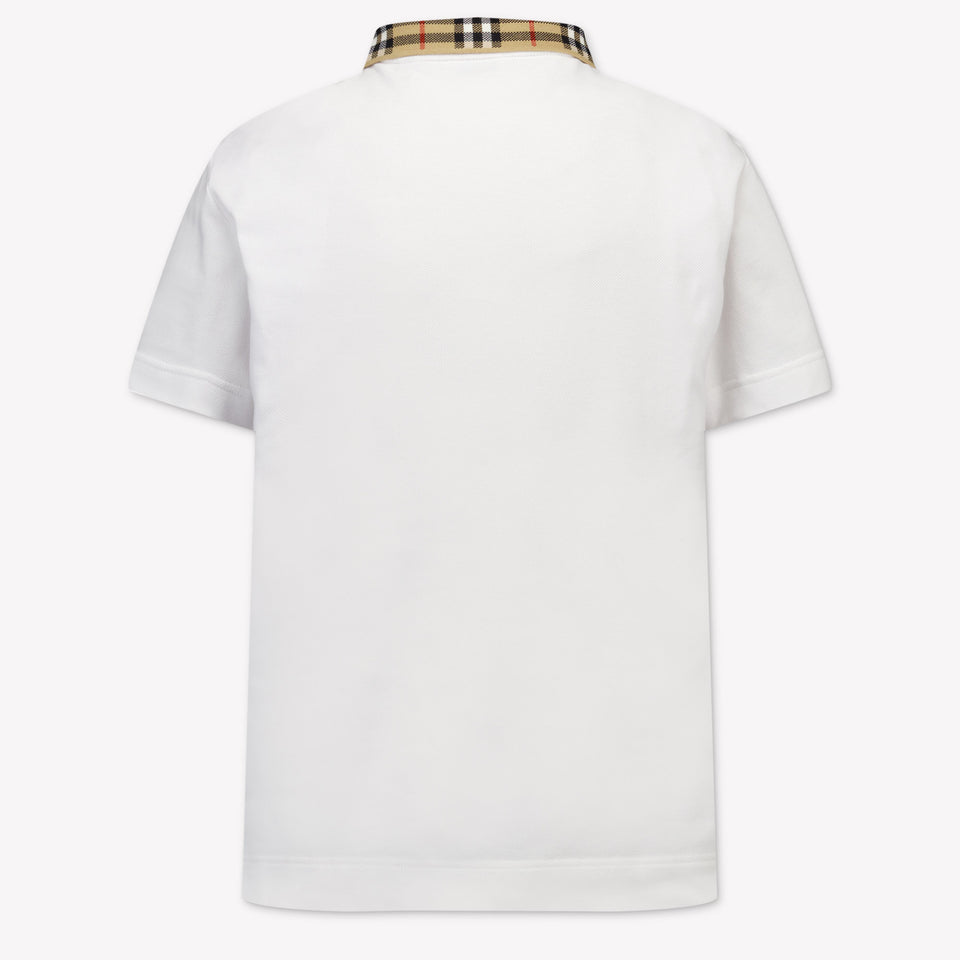 Burberry Johanne Kinder Ragazzi Polo In Bianco