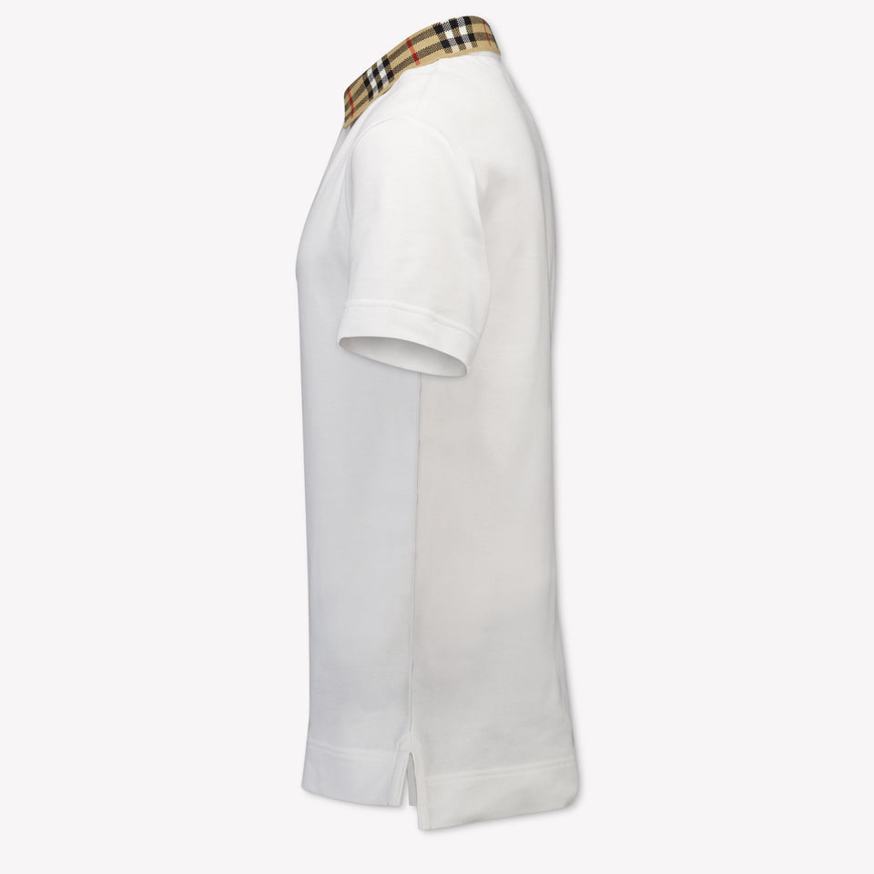 Burberry Johanne Kinder Ragazzi Polo In Bianco