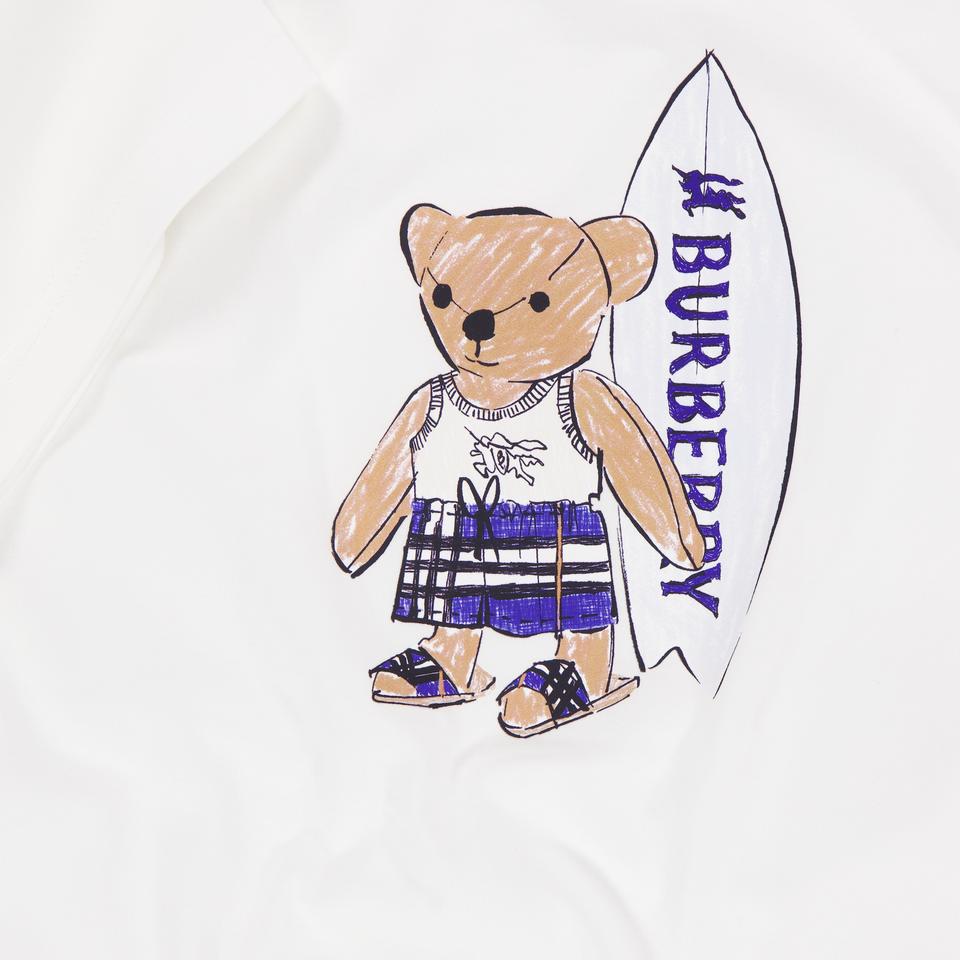 Burberry CedarTeddy Kinder Jungen T-Shirt In Grauweiß